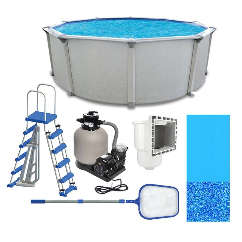 Aquarian Fuzion 21' x 52" Above Ground Swimming Pool Kit w/ Pump and Ladder