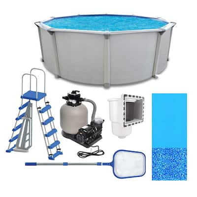 Aquarian Fuzion 21' x 52" Above Ground Swimming Pool Kit w/ Pump and Ladder