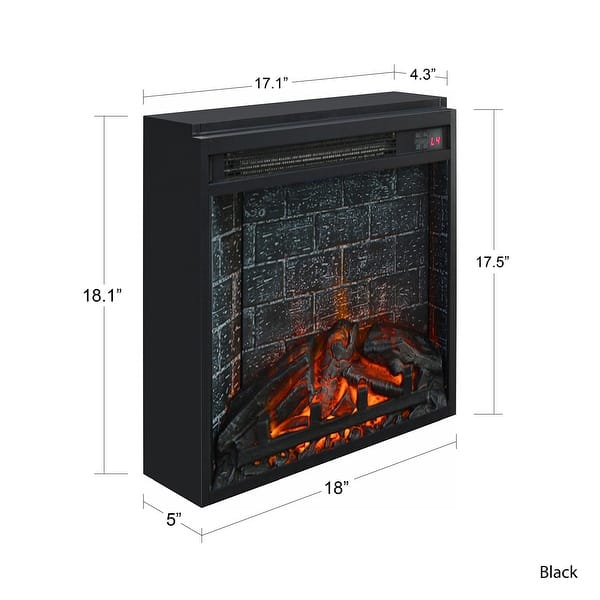 Avenue Greene 18 inch Electric Glass Front Fireplace Insert - 18 inch ...