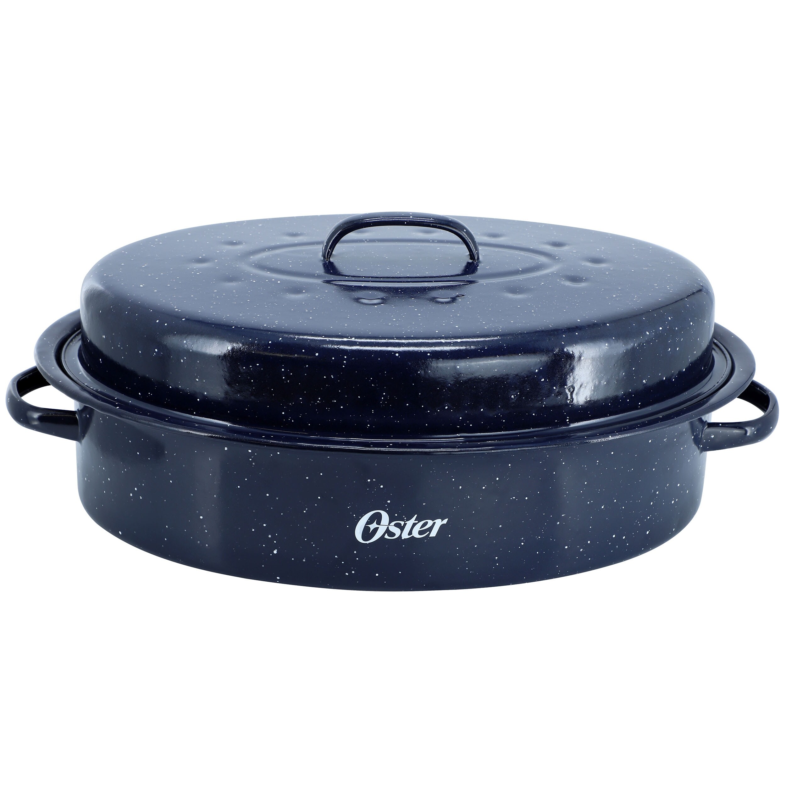 17.7 x 13.8 Inch Enamel on Steel Roaster Pan with Lid in Navy Blue Bed Bath Beyond 41391414