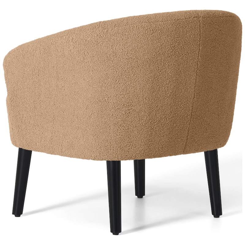 Bayville Sherpa Polyester Upholstered Faux Shearling Barrel Chair - (Set of 2)