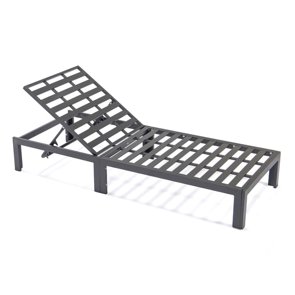 Chelsea Set of 2 Aluminum Armless Chaise Lounge Chair With Cushions for Outdoor Summer Patio Porch Beach Backyard Pool