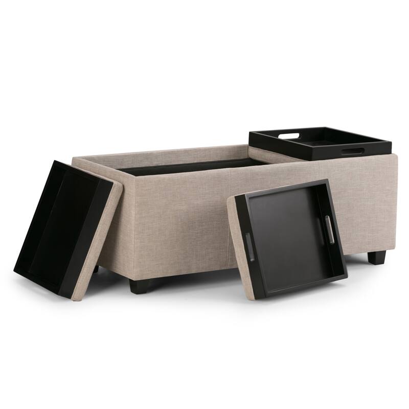 WYNDENHALL Franklin 42-in. Wide Contemporary Rectangular Storage Ottoman