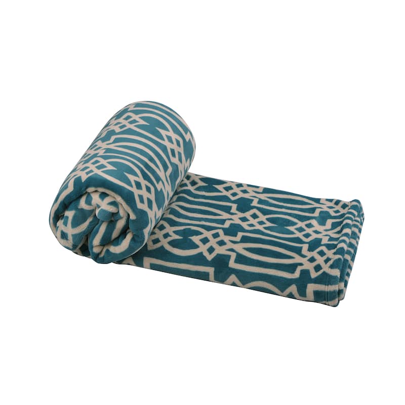 Flannel Velvet Carteret Couch Cover Throw Blanket, 60" x 70"