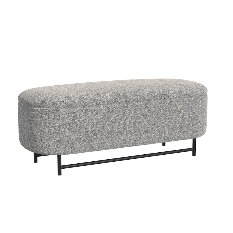 HomePop Ellipse Modern Storage Bench with Metal Legs