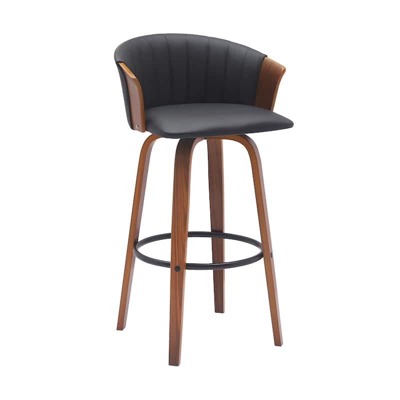 Diana Upholstered Wood Bar or Counter Height Swivel Stool
