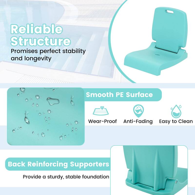 Costway Poolside Chair for Edge of Pool with Back Support & Handles - See Details
