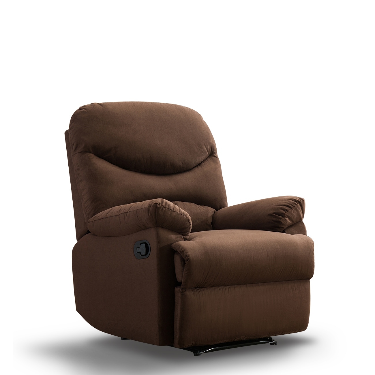Belleze Microfiber Sofa Chair Reclining Armrests Footrests Brown