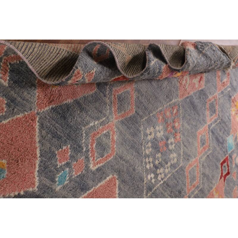 Tribal Moroccan Rug Handmade Oriental Wool Carpet - 7'10" x 10'8"