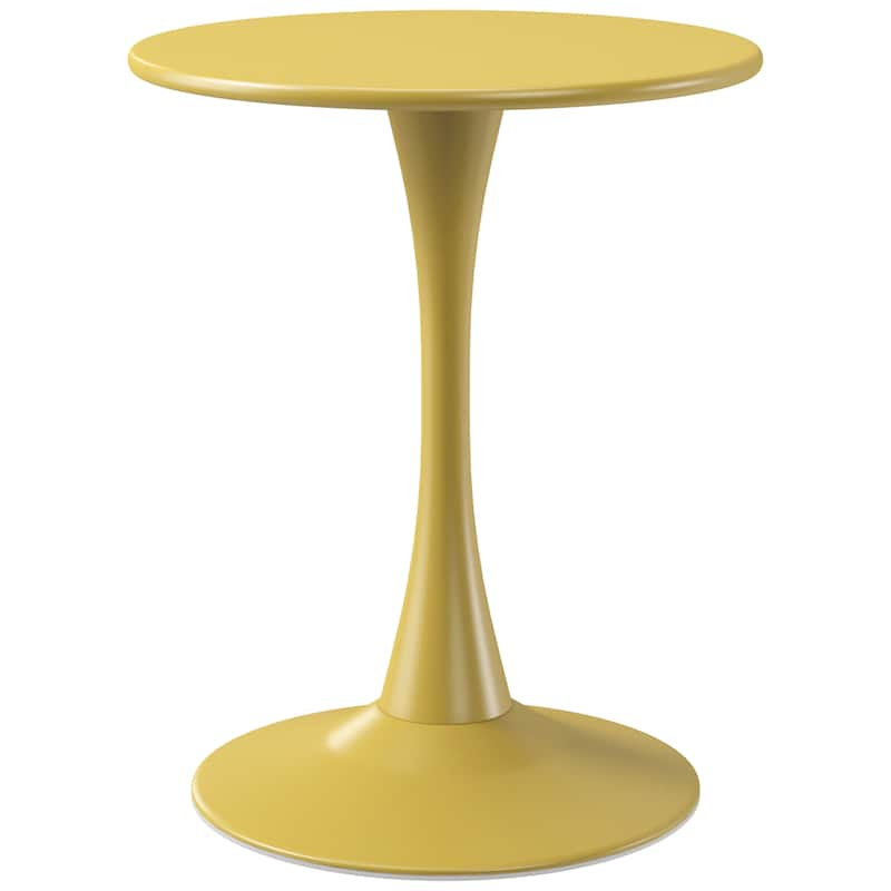 Frond and Form 23.5 Inch Outdoor Steel Dining Table - Yellow
