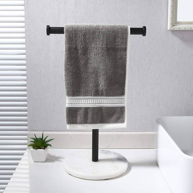 Countertop T-Shape Towel Rack Holer with Heavy Weight Marble Base