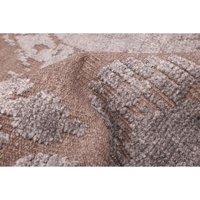 ECARPETGALLERY Hand-knotted Looma Brown, Grey Silk, Wool Rug - 8'2 x 10'3