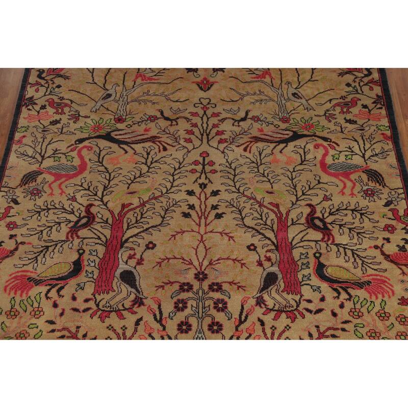 Hand Knotted Oriental 100% Wool Carpet Traditional All-Over Brown Ziegler Area Rug - 12' 2'' X 8' 8''