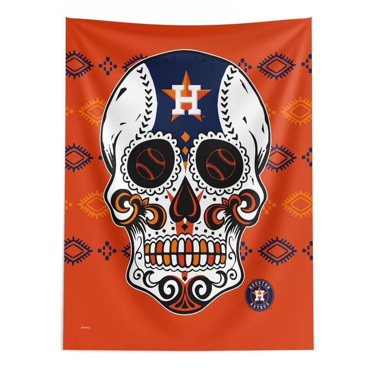 MLB Candy Skull Printed Wall Hanging - 50" x 60" - Houston Astros