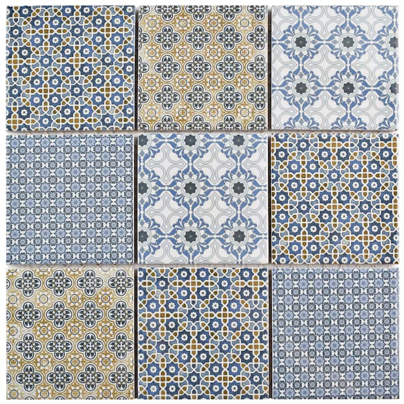 Merola Tile Classico 4" Square Mix 11-5/8" x 11-5/8" Porcelain Floor and Wall Tile