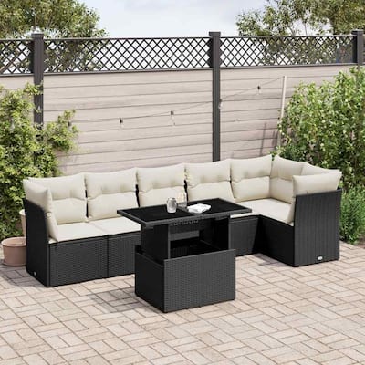 7-Piece Modular Patio Sofa Set - 21.7 x 39.4 x 28.7 in