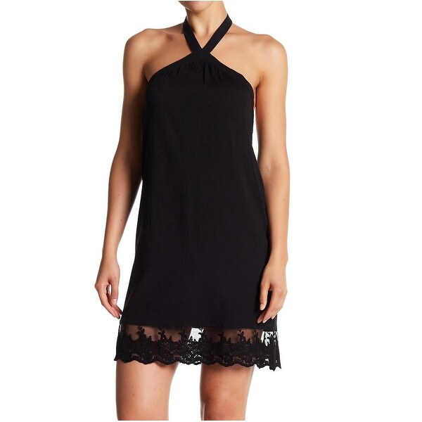 Love Stitch Black Womens Size Large L Embroidered Sheath Dress