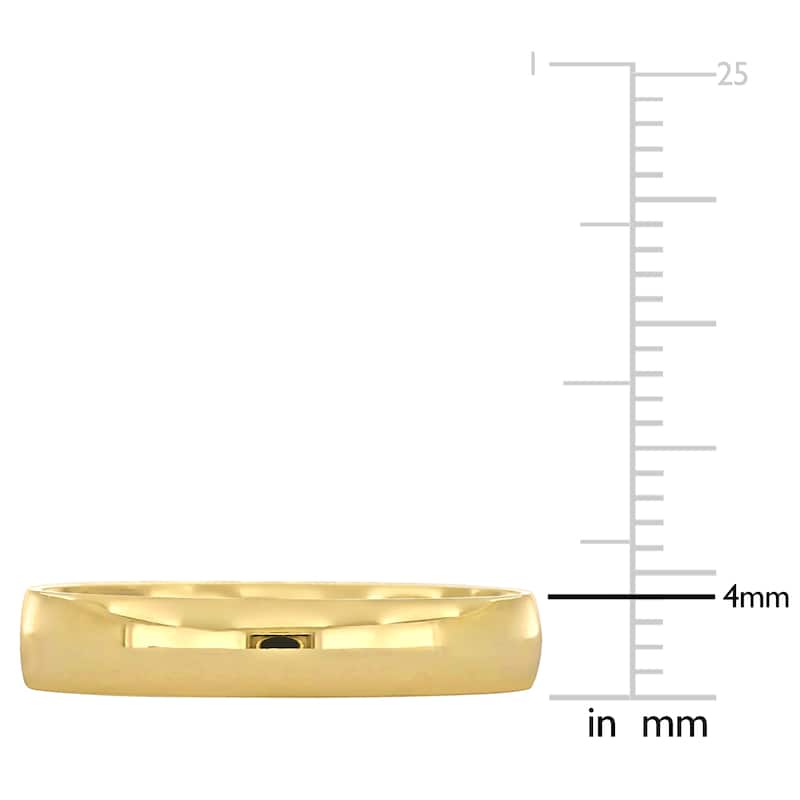 Miadora Mens 4mm Polished Finish Wedding Band in 14k Yellow Gold