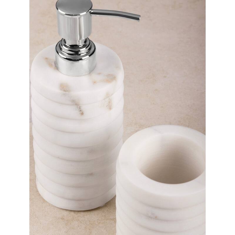 Raavi Marble Lotion Dispenser & Tumbler Set