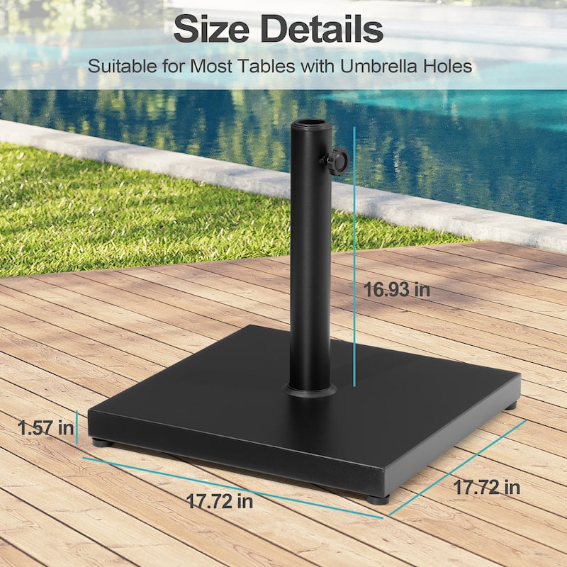 Pellebant Heavy Duty Square Cement Umbrella Base for Market Umbrella