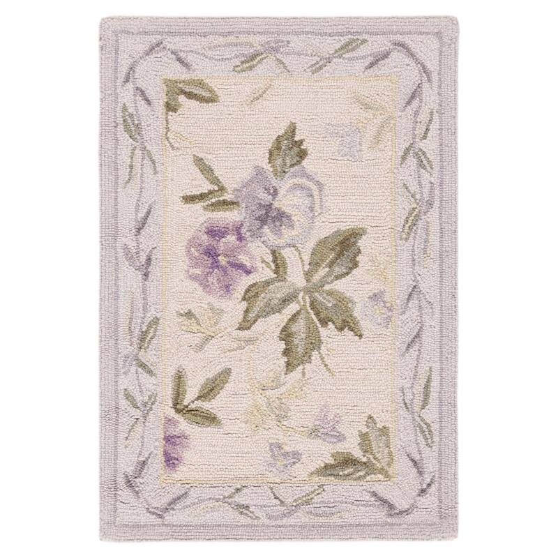 SAFAVIEH Handmade Chelsea Gunna French Country Wool Rug - 1'8" x 2'6" - Ivory