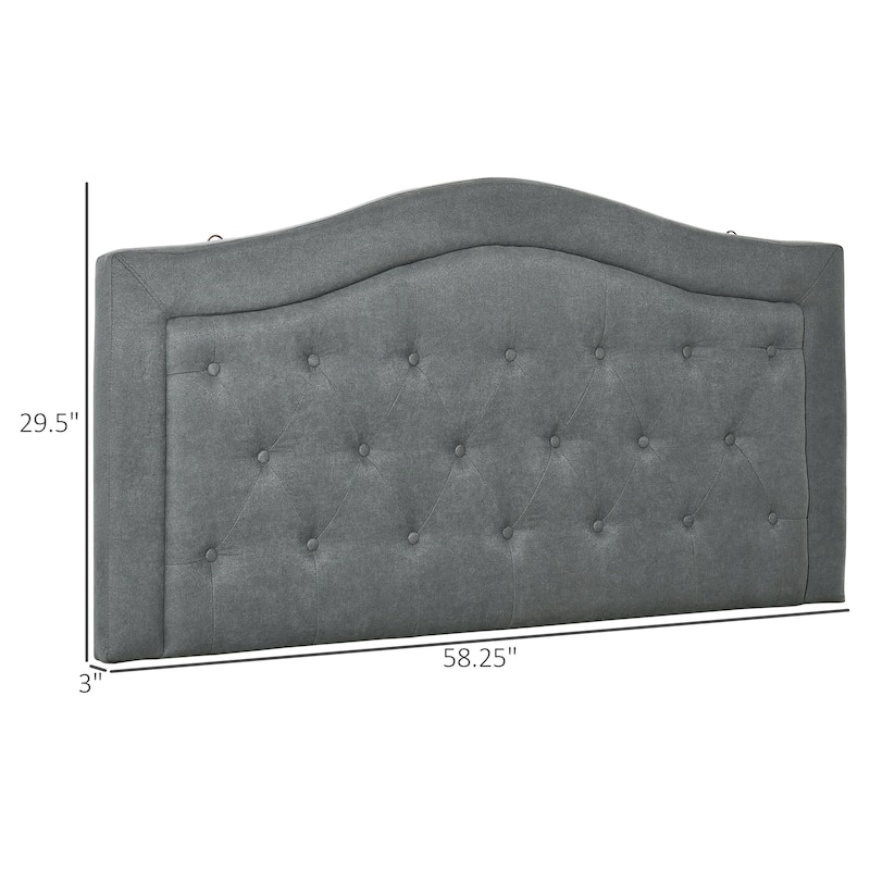 HOMCOM Upholstered Headboard, Button Tufted Bedhead Board, Home Bedroom Decoration for Full-Sized Beds