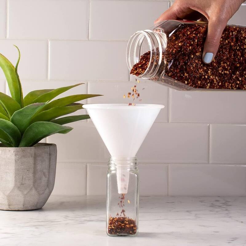 Hutzler Plastic Funnel 3-Piece Set, Includes 4oz, 8oz, and 16 oz Funnels, Perfect for Various Uses Around the Kitchen