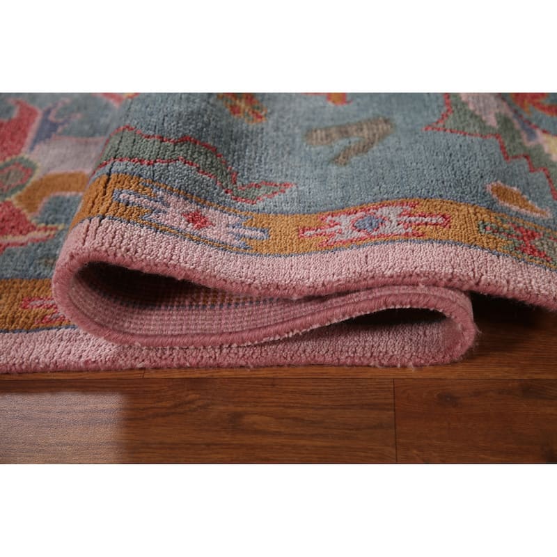 Pink Oushak Oriental Area Rug Handmade Wool Carpet - 8'5"x 10'2"
