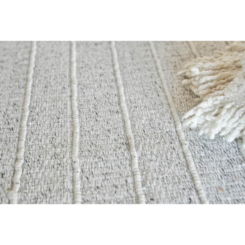 Nova Indoor/Outdoor Flatweave PET yarn Ivory Area Rug.