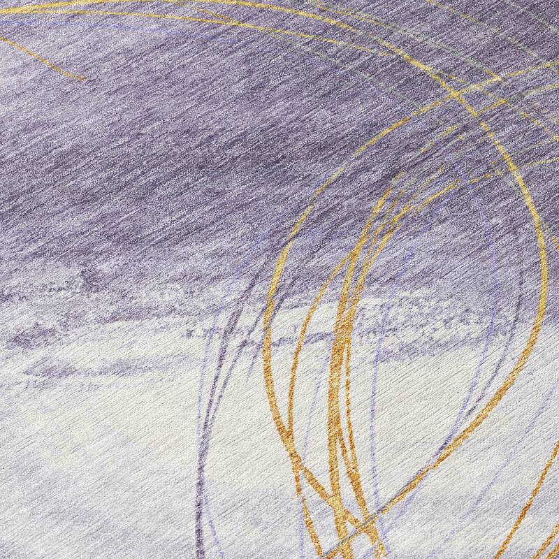 Machine Washable Indoor/ Outdoor Abstract Modern Chantille Rug