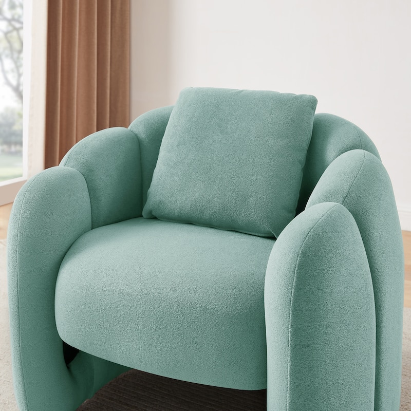Art Leon Petal Accent Barrel Chair with Pillows