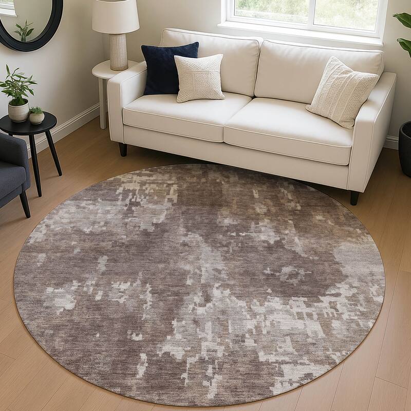 Machine Washable Indoor/ Outdoor Ombre Abstract Chantille Rug