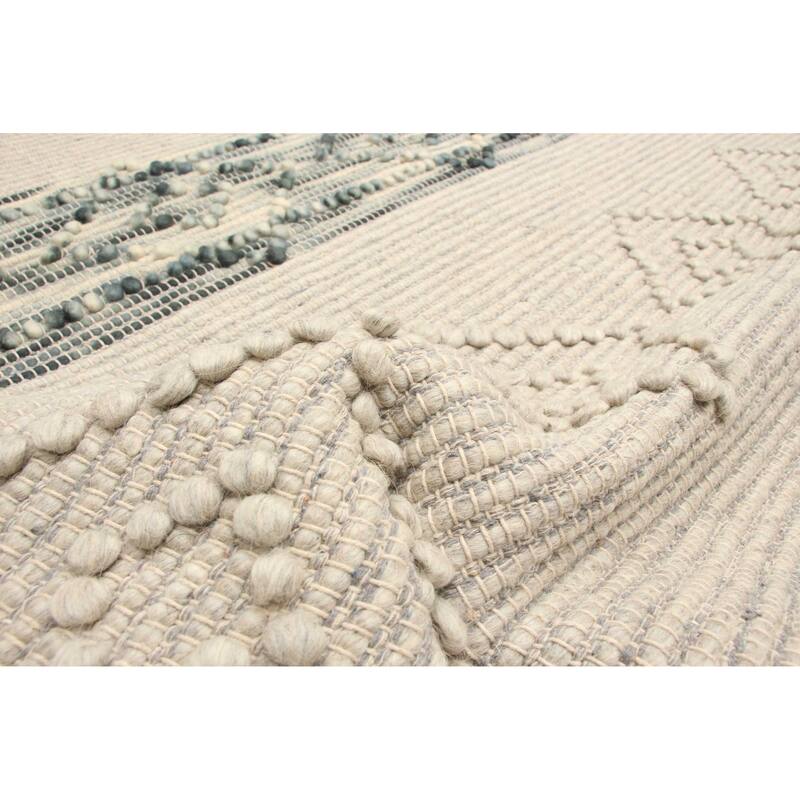 ECARPETGALLERY Braid weave Sienna Grey Wool Rug - 6'2 x 8'11