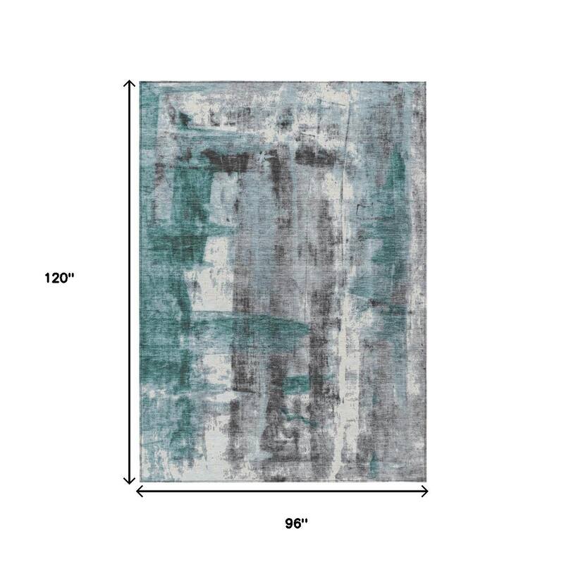 HomeRoots Abstract Transitional Rectangle Outdoor Rug