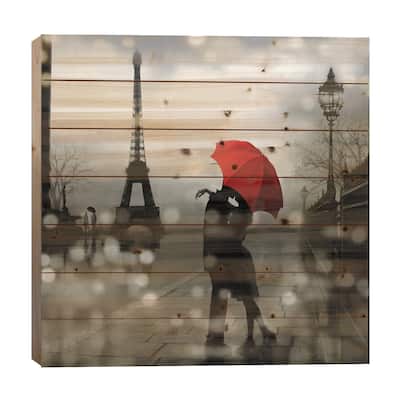 Paris Romance Print On Wood by Kate Carrigan - Multi-Color