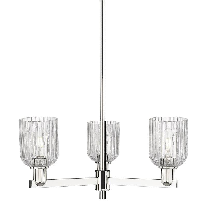 Innovations Lighting 716-3CR-9-18 Bridal Veil Chandelier Bridal Veil 3 - Polished Nickel / Clear