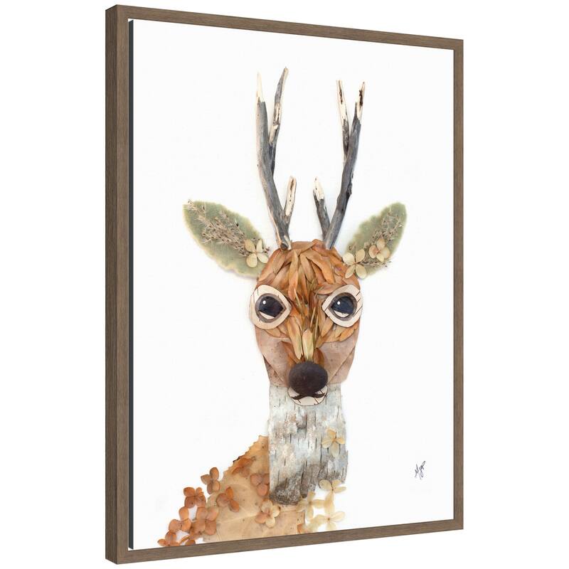 Kate and Laurel Buck by Madeline Jeppesen Framed Canvas Wall Art Print - 18x24 - Walnut