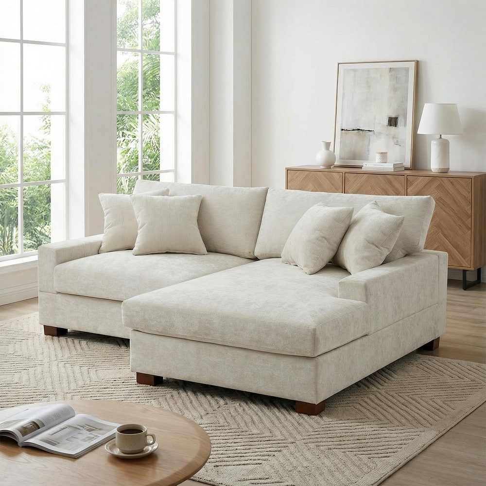 Oversized Modern Chenille Modular Sectional Sofa with Chaise