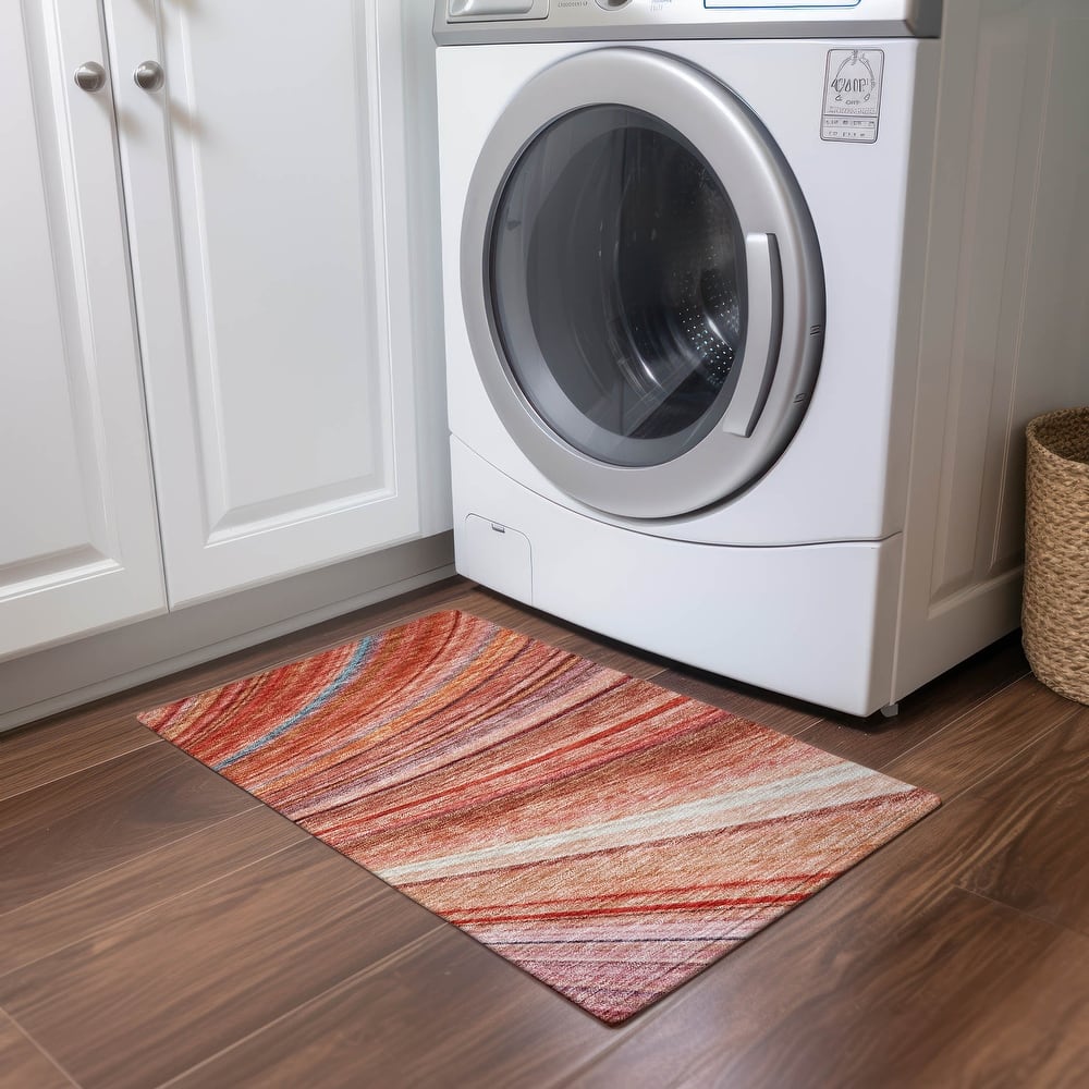 Machine Washable Indoor/ Outdoor Chantille Modern Burst Rug