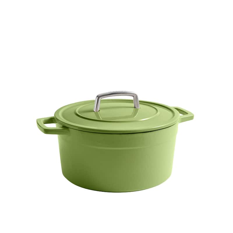Martha by Martha Stewart 5 QT Enameled Cast Iron Dutch Oven w/Lid - Bay Leaf - Green
