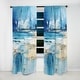 preview thumbnail 2 of 7, Designart "Blue And Beige Tranquility Beach II" Coastal Minimalism Curtain - Blackout No Pattern Curtain - 1 Panel