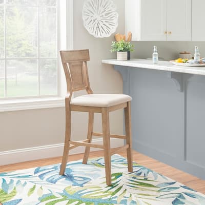 Ryder Handwoven Rattan Farmhouse Bar Stool