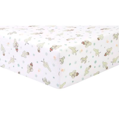 Holiday Cactus Flannel Fitted Crib Sheet