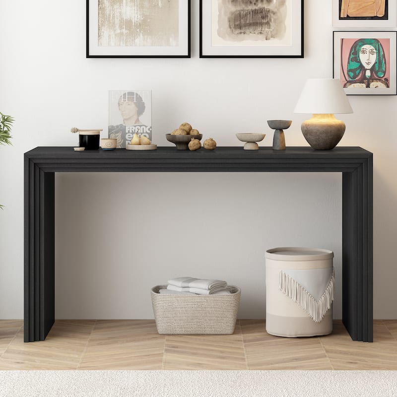 Modern Style Console Table made of Paulownia Solid Wood Veneer,Suitable for Foyer, Living Room, or Entryway.