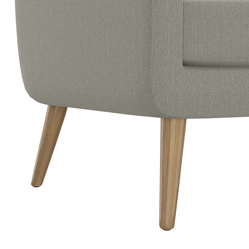 Mid-Century Modern Sofa with Tufted Back and Solid Wood Legs - Small Space Couch