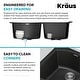 preview thumbnail 11 of 42, KRAUS Forteza Granite 33 inch 60/40 Undermount Drop-in Kitchen Sink
