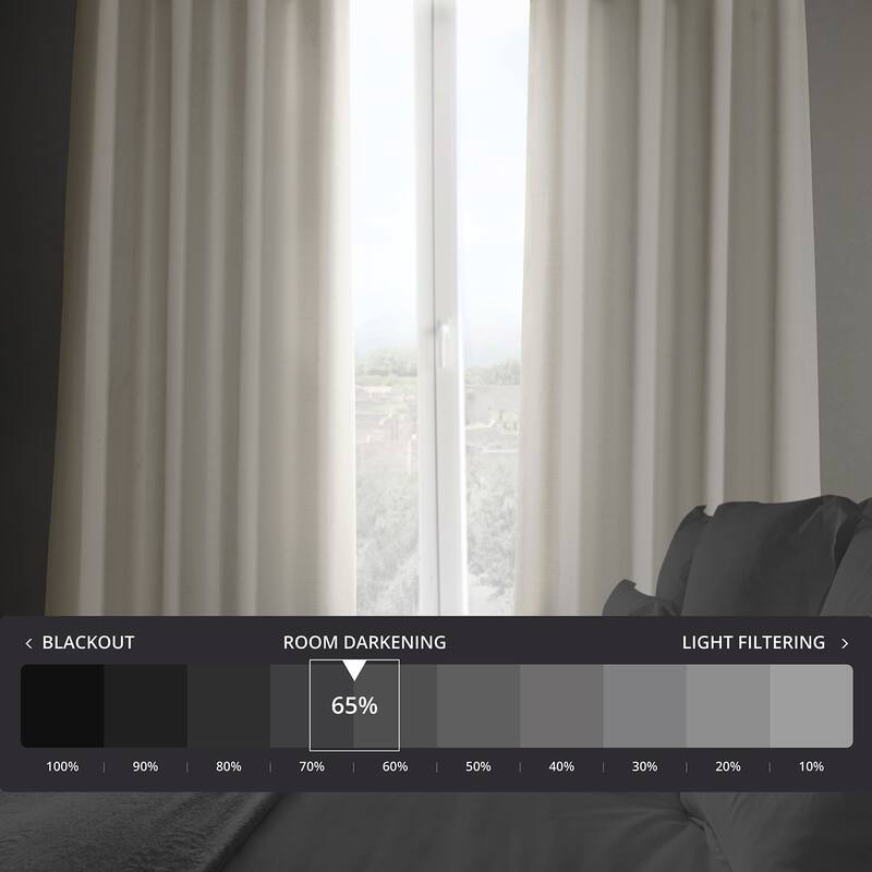 Exclusive Fabrics Italian Faux Linen Grommet Room Darkening Curtains (1 Panel) - Contemporary Elegance, Stylish Functionality