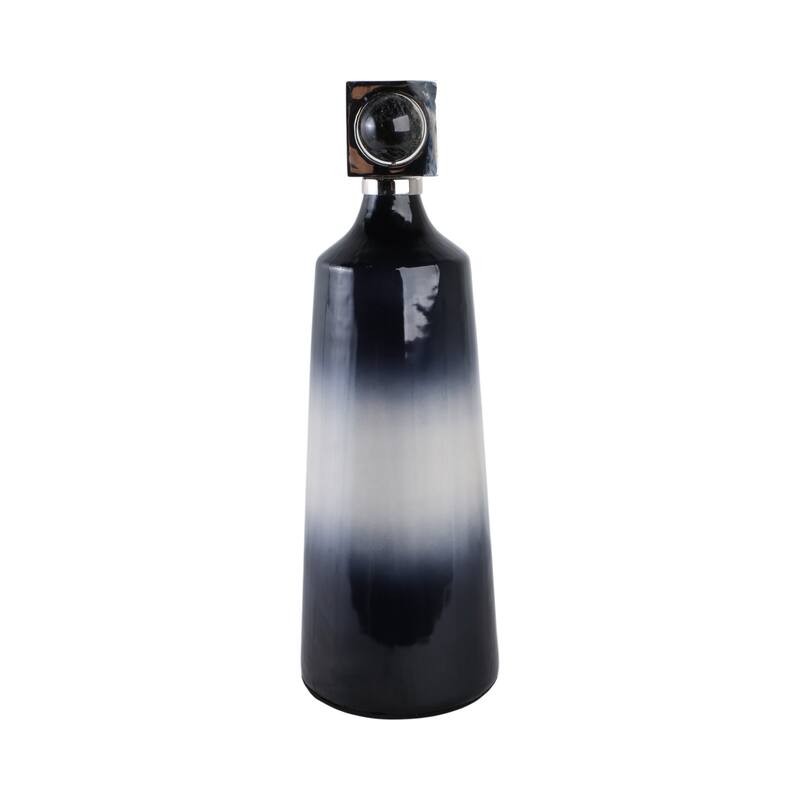 Glass Metal Decorative Vase with Contemporary Single Modern Accents