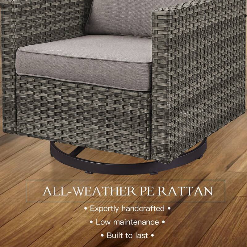Pocassy Patio Swivel Chair with Soft Cushion