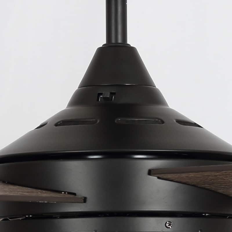 52-in Farmhouse 4-Blade Black Reversible Crystal Shade Ceiling Fan with Remote and Light Kit - 52-in W x 17-in H